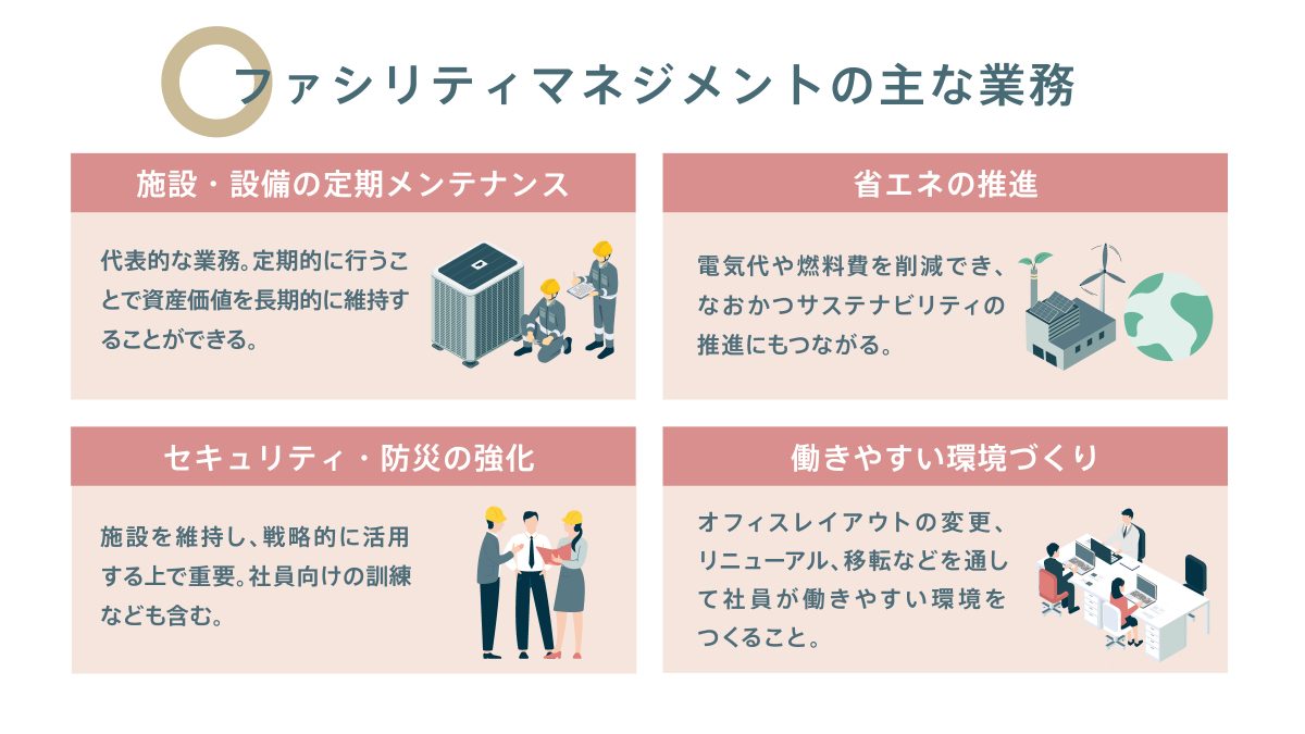 ファシリティマネジメントの主な業務