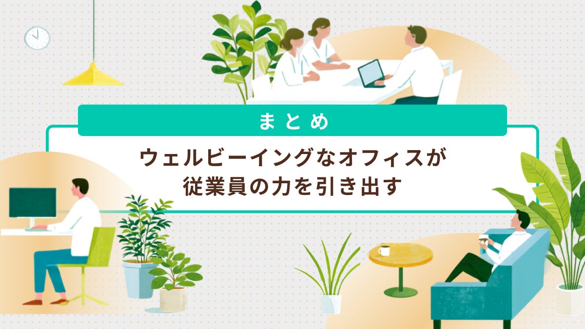 ウェルビーイングなオフィスが従業員の力を引き出すイメージ図