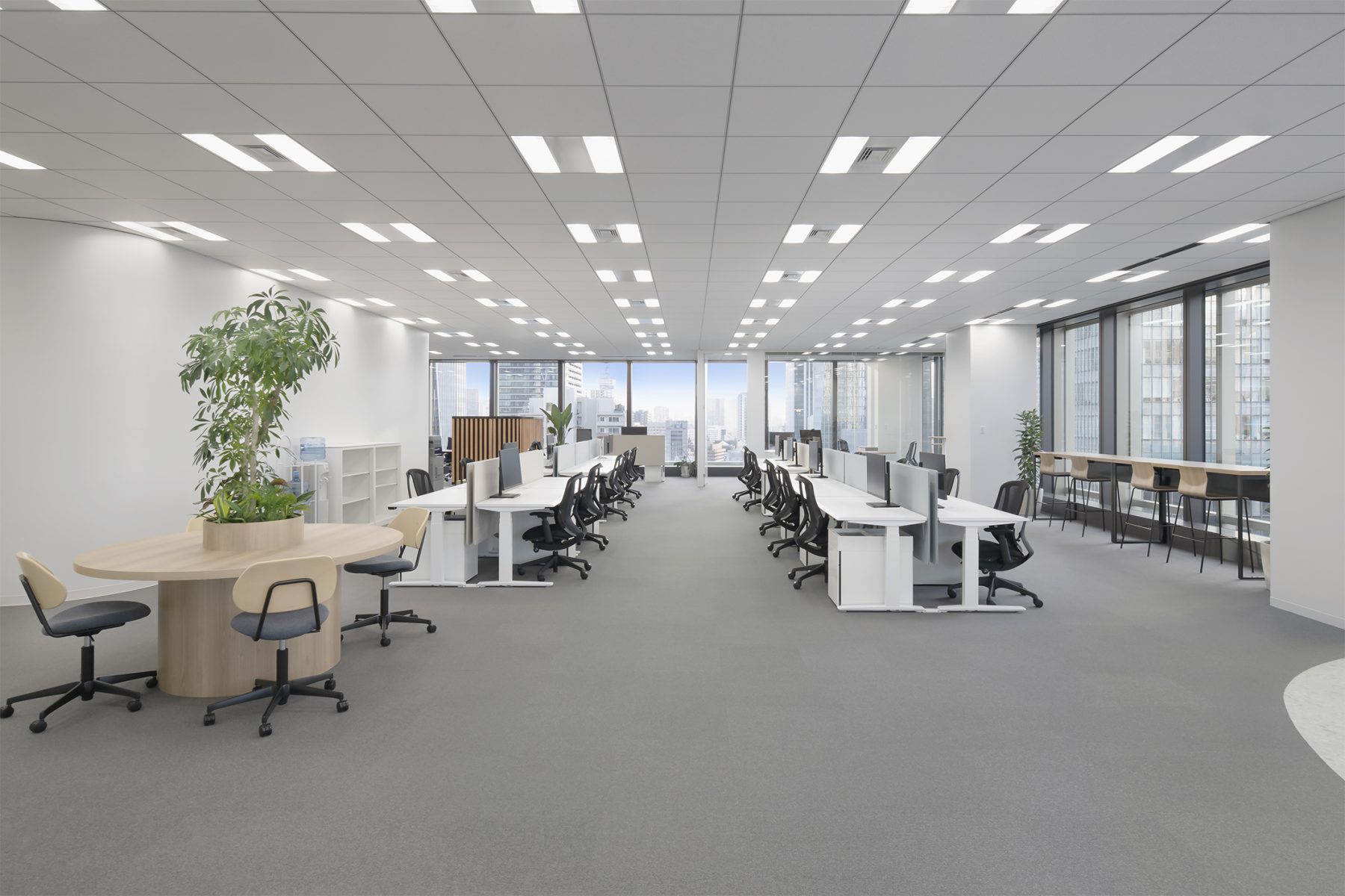 グリーンを取り入れた執務スペース